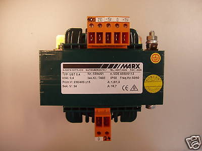 Transformator pri 230 V 400 V sek 24 V 400 VA T10/80
