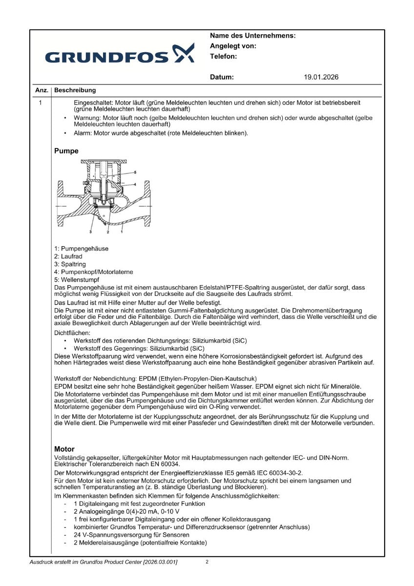 Grundfos TPE3 32-120 S-A-F-A-BQQE Trockenläuferpumpe 0,25 kW 99272203 P26/3