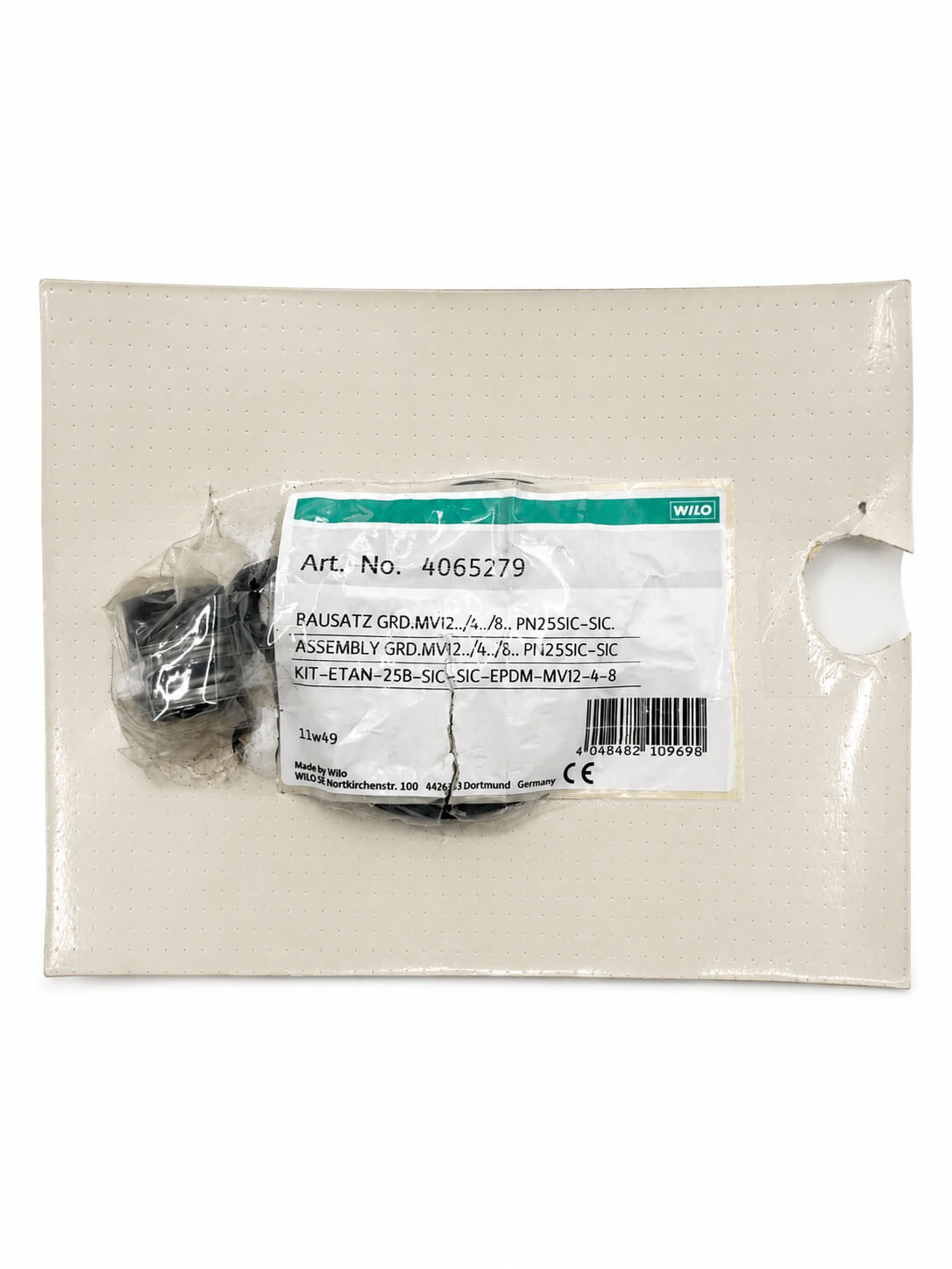 Wilo Gleitringdichtung MVI 2..4/4../..8 PN 25 SiC/SiC – Nr. 4065279 Ersatz S15/249