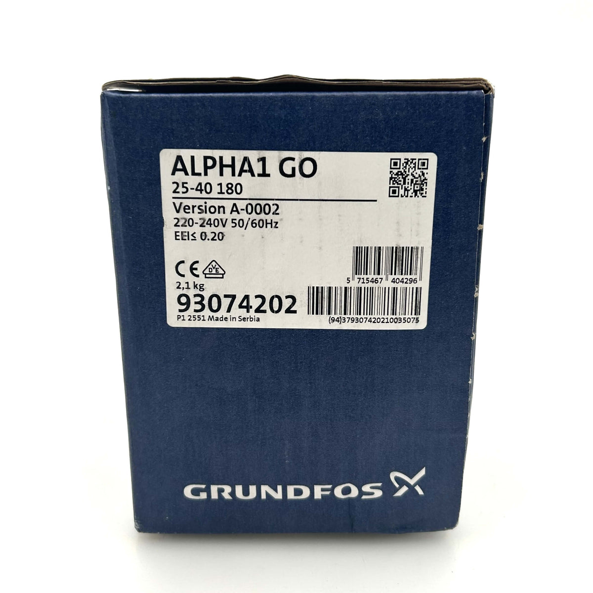 Grundfos ALPHA1 L 25-40 180 High-efficiency pump 1x230V Heating pump 93074202 P26/25