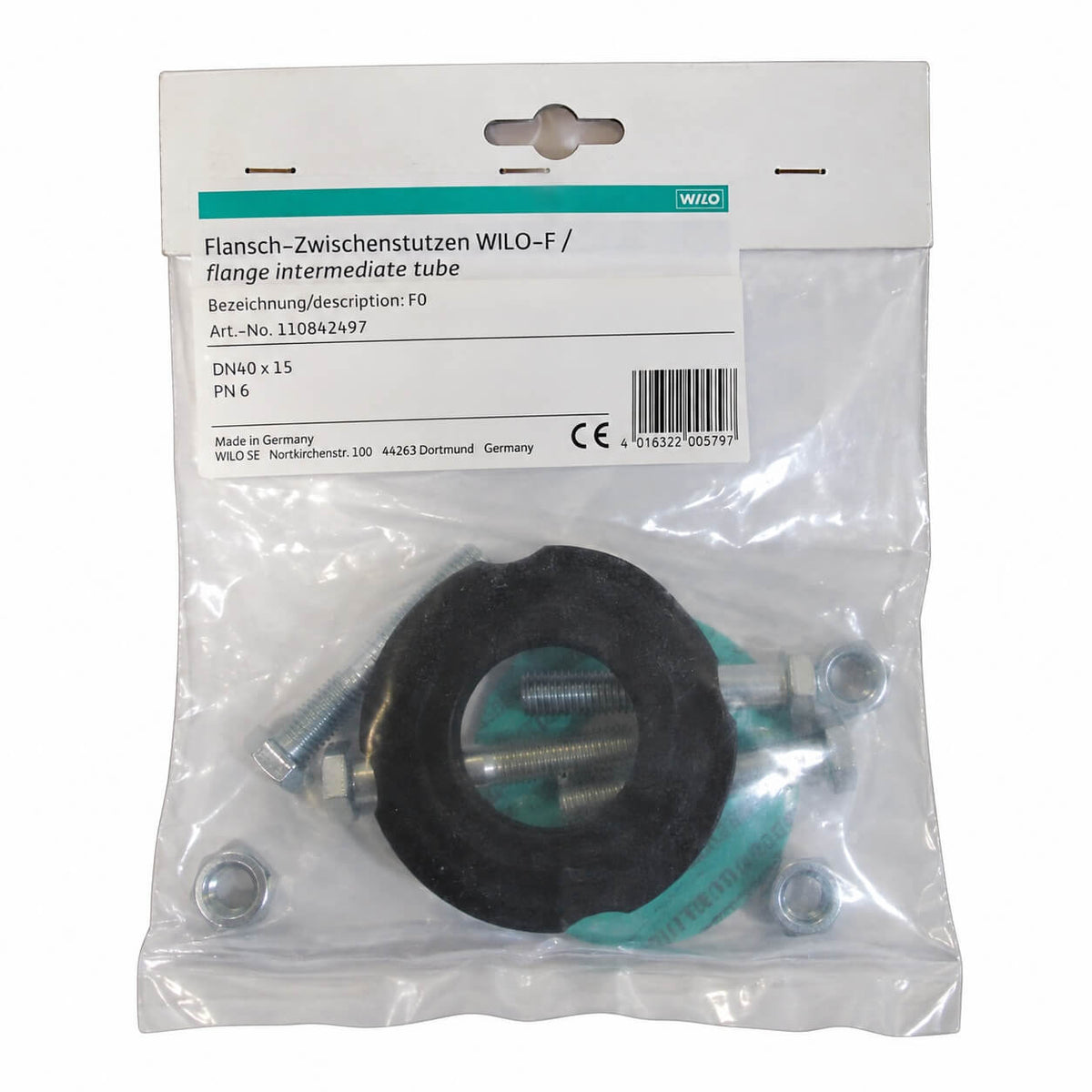 Wilo Flansch-Zwischenstutzen F0 DN 40 x 15 mm PN 6 110842497 S14/257