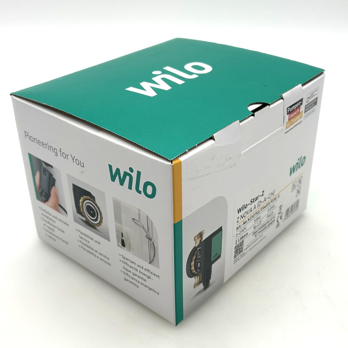 Wilo Star-Z NOVA A PN10 Trinkwasser Zirkulationspumpe 138mm Artnr: 4132751 230V G 1/2 Zoll P25/18