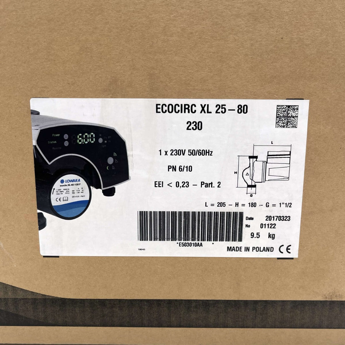 Lowara Ecocirc XL 25-80 Heizungspumpe 1x230V Umwälzpumpe 180 mm P21/5