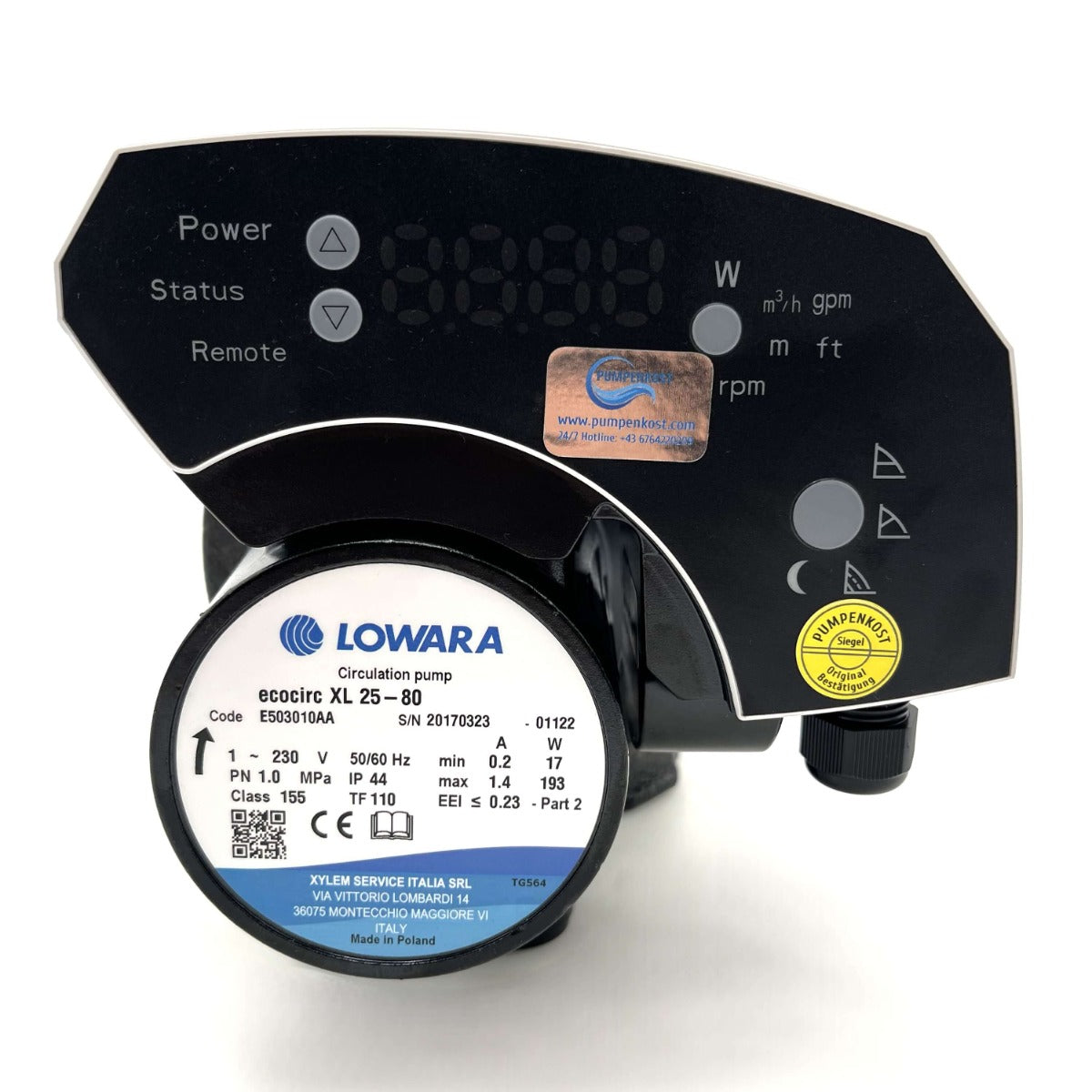 Lowara Ecocirc XL 25-80 Heizungspumpe 1x230V Umwälzpumpe 180 mm P21/5