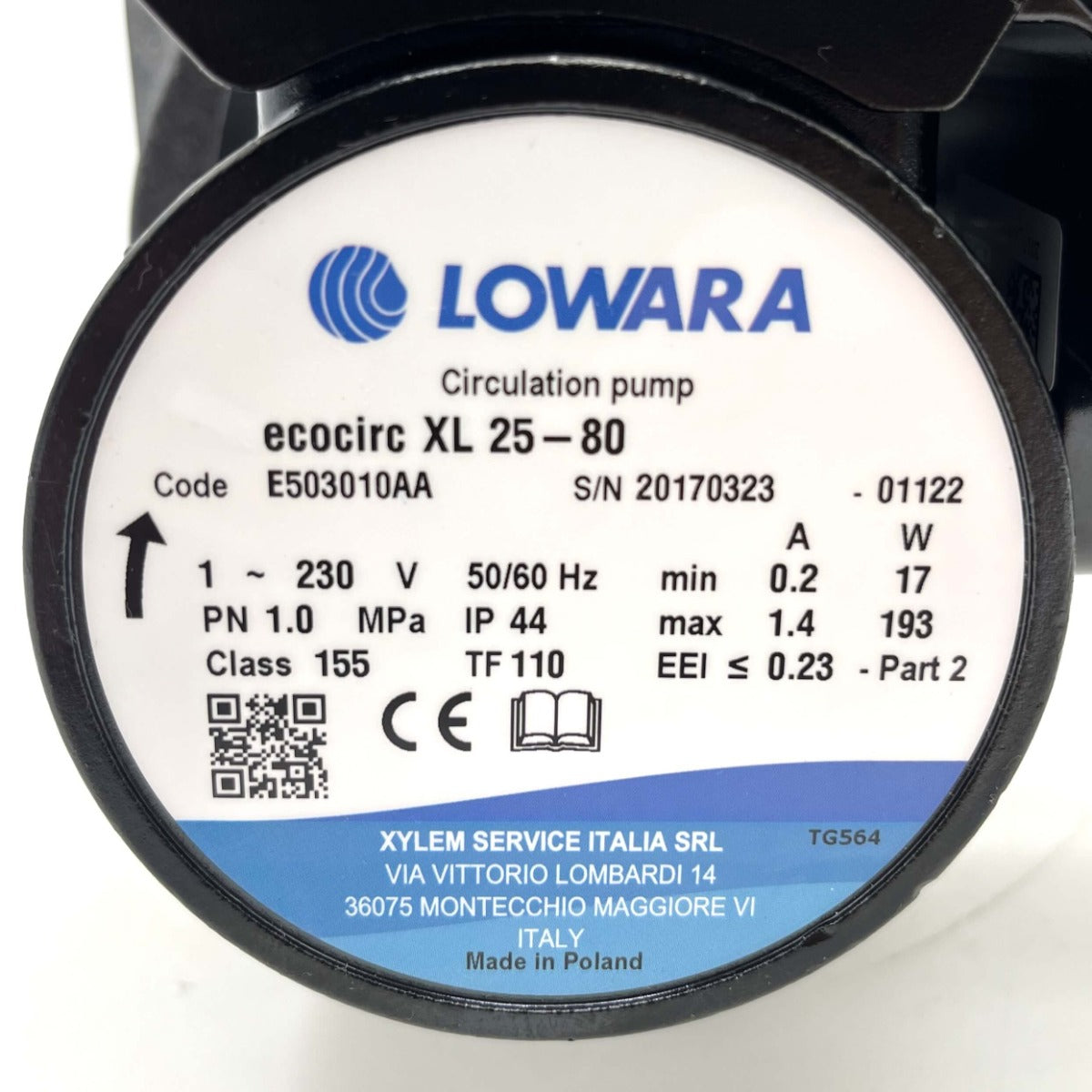 Lowara Ecocirc XL 25-80 Heizungspumpe 1x230V Umwälzpumpe 180 mm P21/5