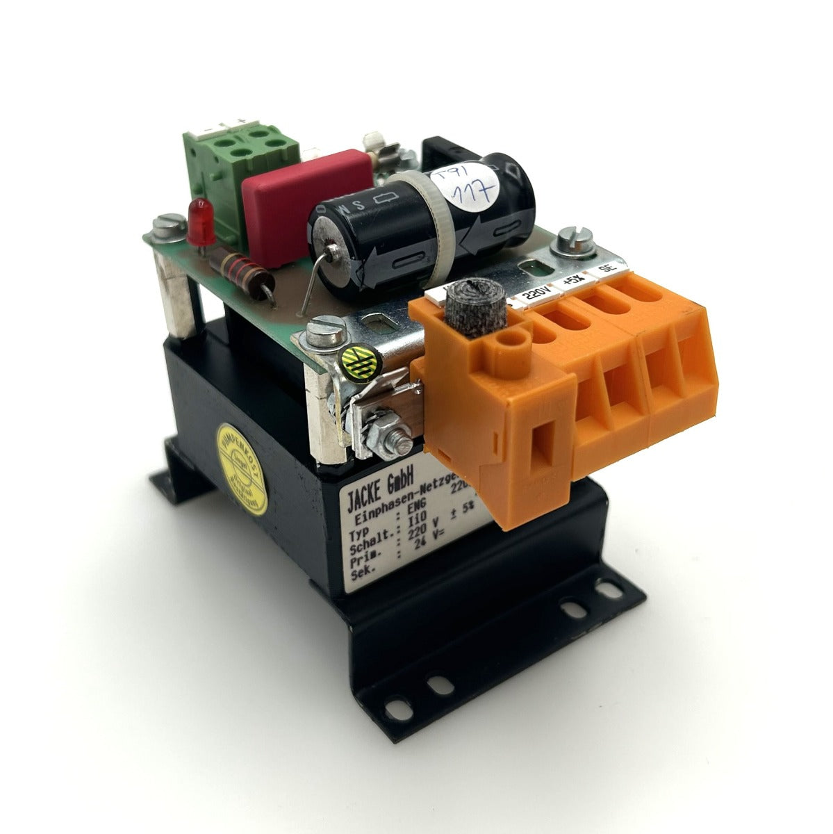 Transformator Jacke pri 209 220 240 V sec 24 V DC 1 A T9/117