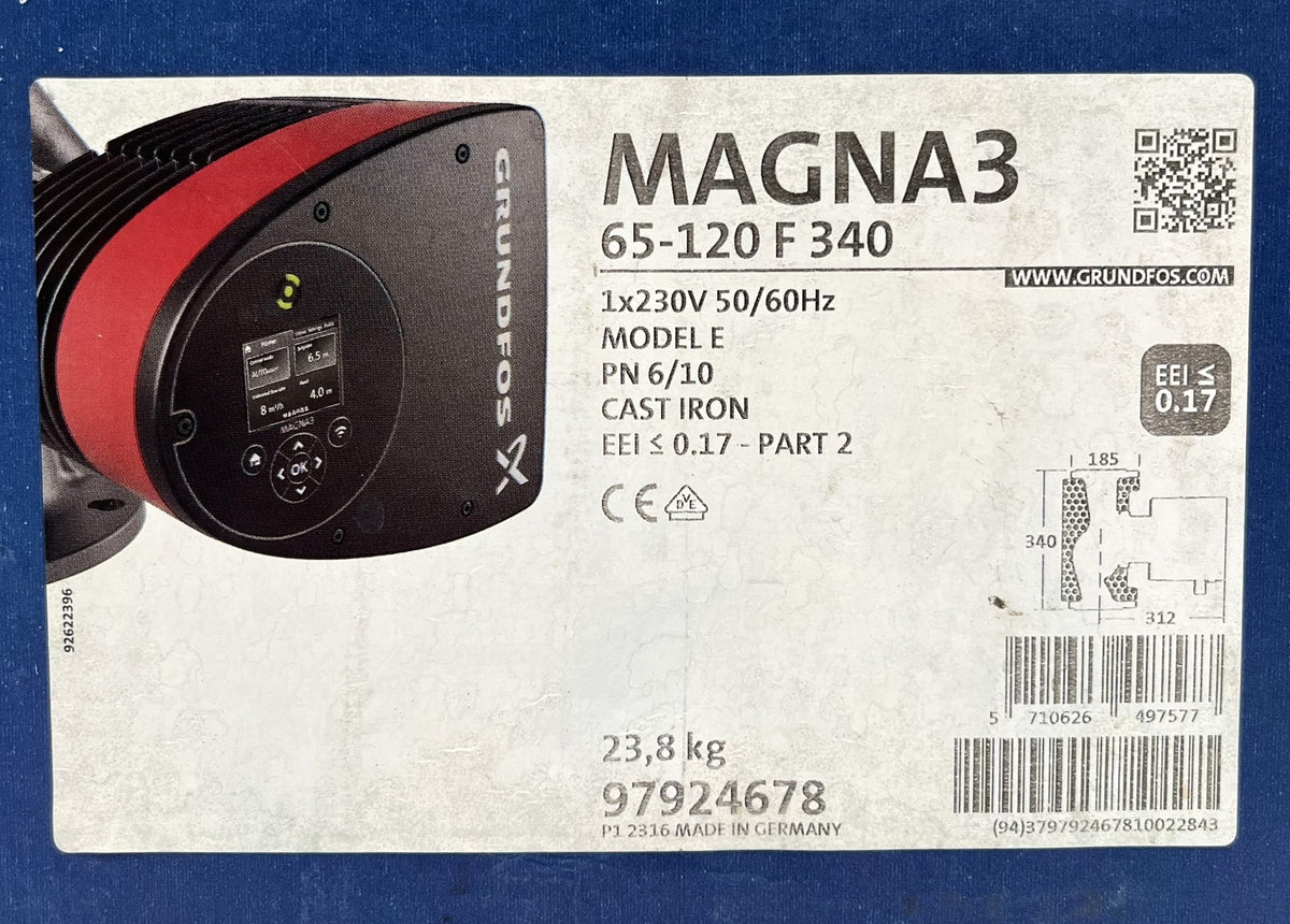 Grundfos Magna 3 65-120 F Energiesparpumpe Heizungspumpe 1x230V P25/34