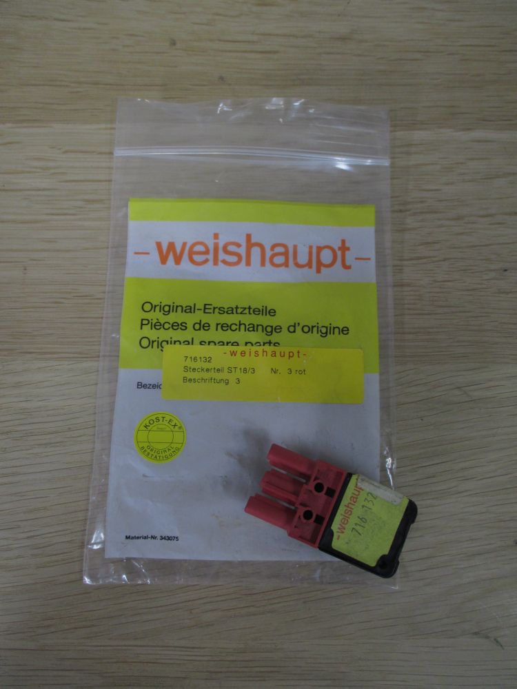 Weishaupt 716132 Steckerteil Thermo ST18/3 rot Nr. 3 Ersatzeil K17/1035