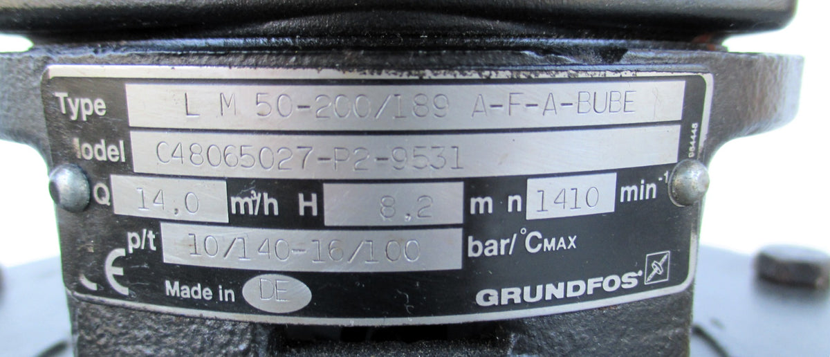 Grundfos LM 50-200/189 Inlinepumpe 3x400V Druckerhöhungspumpe P14/451
