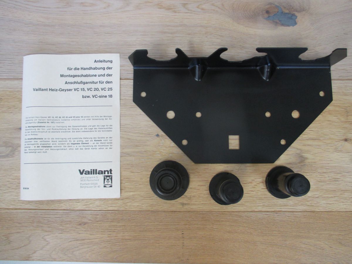 Vaillant Montageschablone Anschschlussgarnitur VC 15 VC 20 VC 25 S15/258