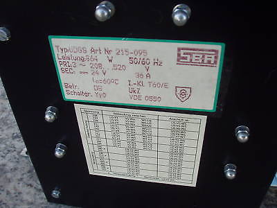 SBA Transformator  pri 208 V bis 520 V sec 24 V DC 38 A   T10/285