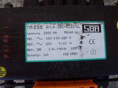 SBA Transformator Trafo pri 100 110 127 V sec 230 V  T10/284