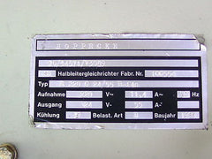 Ladegerät Trafo 220 V sec 24 V DC 55 A Hoppecke T10/288