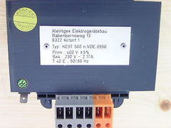 Trafo Transformator Kleintges KEST 500 pri. 400 V sek. 230 V 2,17 A 500 VA   T12/7