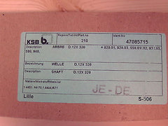 KSB Welle D.12x320  ARBRE Art.Nr. 47085715 Druckstufenwelle Druckpumpe S12/54