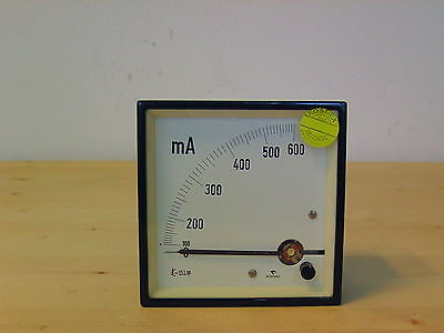 Amperemeter Gossen 0 - 600 mA Einbau 90x90 Messgerät  Ampere S12/267