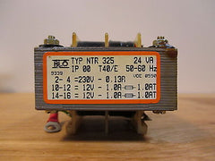 Trafo BLO NTR 325 24 VA pri. 230V AC  sec. 2x12V  1A Zweikammertrafo  T13/26