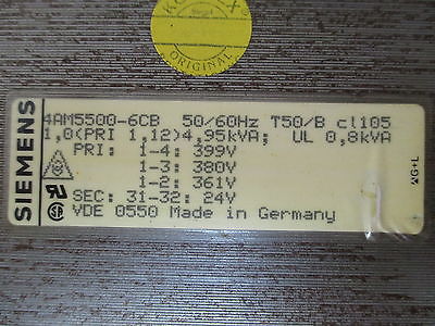 Transformator  Siemens 4AM5500-6CB  Trafo  pri. 361/380/399 V  sek. 24 V  800 VA  T9/812