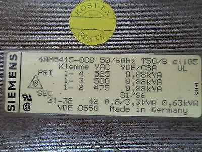 Siemens 4AM5415-0CB  Trafo  pri. 475/500/525 V  sek. 42 V  630 VA  T9/811