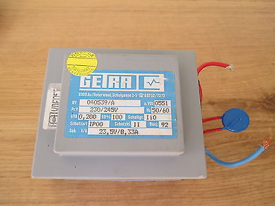 Trafo Getra 040539 A  pri. 230 V - 245 sec. 23,5 V 8,33 A Transformator T13/14