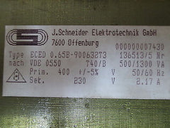 Transformator ECED 0,65B-900632T3  Trafo pri.400V  sek.230V  500/1300 VA  T9/830