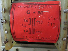 G+M Transformator  NTR 211  Trafo  pri.110/110 V  sek.14/14 V  3 A  T9/972