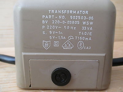 Transformator  902503-06  Trafo  pri.220 V  sek.9 V 1A  5 V 1,5A 33 VA T9/979