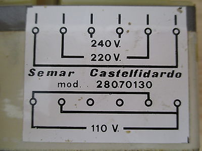 Semar Castelfidardo Transformator  Trafo  pri.240/220 V  sek.24 V  80 VA T9/890