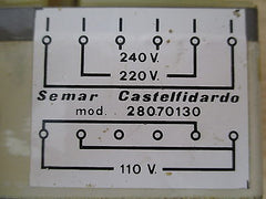 Semar Castelfidardo Transformator  Trafo  pri.240/220 V  sek.24 V  80 VA T9/890