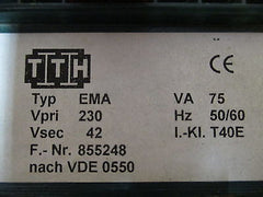 TTH Transformator EMA Trafo Steuertrafo  pri.230 V sek.24 V  75 VA T9/805