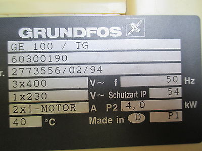 Grundfos Steuerungsgerät Steuerung GE 100 / TG für Pumpen Regelgerät S14/131