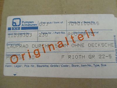  KSB Laufrad Durchmesser 56 mm   Nr. 11035303 für KSB Rio-Therm G 22-5E  S16/110
