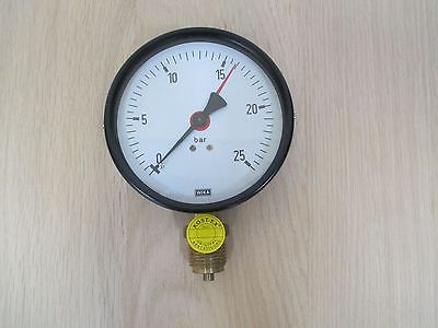 Wika Manometer 0 - 25 bar 100 mm 1 / 2 Zoll Druckmesser Pumpenkost S16/190