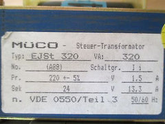 Transformator Müco EST 320 pri 220 V -+ 5 % sek 24 V 13,3 A 320VA KOST-EX T9/658