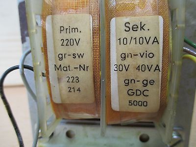 Trafo Transformator pri 220 V AC  sek 10 V 10 VA    30 V 40 VA   KOST-EX T9/650