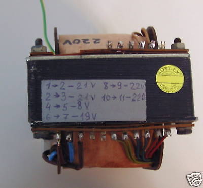Transformator pri 22 V sec 8 V 19 V 21 V 21 V 22 V   T10/75