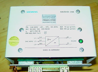 Siemens 4AV30 00-2AB Transformator Trafo pri 3 x 400 V AC sec. 24V DC 10 A T9/550