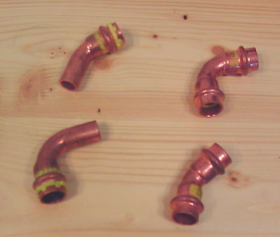 Viega Profi Press Gasfitting 15 mm Bogen 45 ° Press innen-außen CU Kupfer S12/178