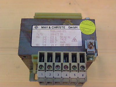 Trafo Transformator May & Christe 209 220 231 V sek 24 V 100 VA KOST-EX T12/29