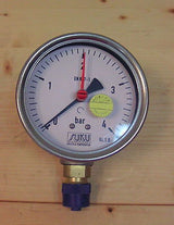Manometer 0-4 bar Edelstahl SUKU Druck & Temperatur 1/2 Zoll S13/64