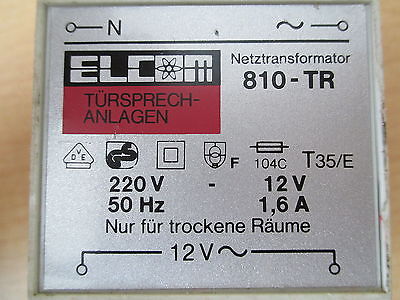 ELCOM Transformator  810 - TR  Klingeltrafo Netztransformator Trafo  T9/599