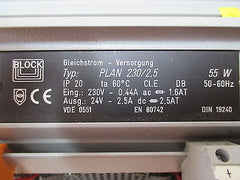 Block Transformator  Plan 230/2,5  Gleichstrom Trafo  pri.230V  sek.24V  2,5A  T9/638