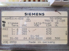 Siemens Transformator  4AM5314-6DB  Trafo  pri.399/380/361 V  sek.24 V  T9/695