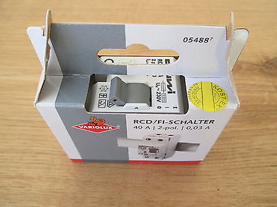 düwi RCD 40A 2 pol IP 40 FI-Schalter 30mA 230 V Fehlerstromschutzschalter T13/21