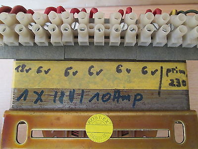 Transformator Trafo  pri. 230 V  sek. 1 x 18 V und 5 x 6 V  10 A und 2 A  T9/666