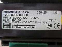 Rowe Transformator  4-13124  Trafo  pri. 218/230/242 V  sek. 26 V  78 VA  T9/909