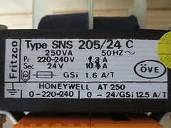 Fritzco Transformator SNS 205/24C Trafo pri.220-240V  sek.24V  250 VA   T9/923
