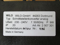 TOP - Wilo Schnittstellenkonverter analog 2007301 Pumpensteuerung S14/47