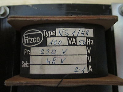 Trafo Transformator Fritzco NS 1 / 48 pri 220 V sek 48 V 100 VA KOST-EX T9/847