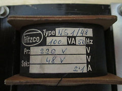 Trafo Transformator Fritzco NS 1 / 48 pri 220 V sek 48 V 100 VA KOST-EX T9/847